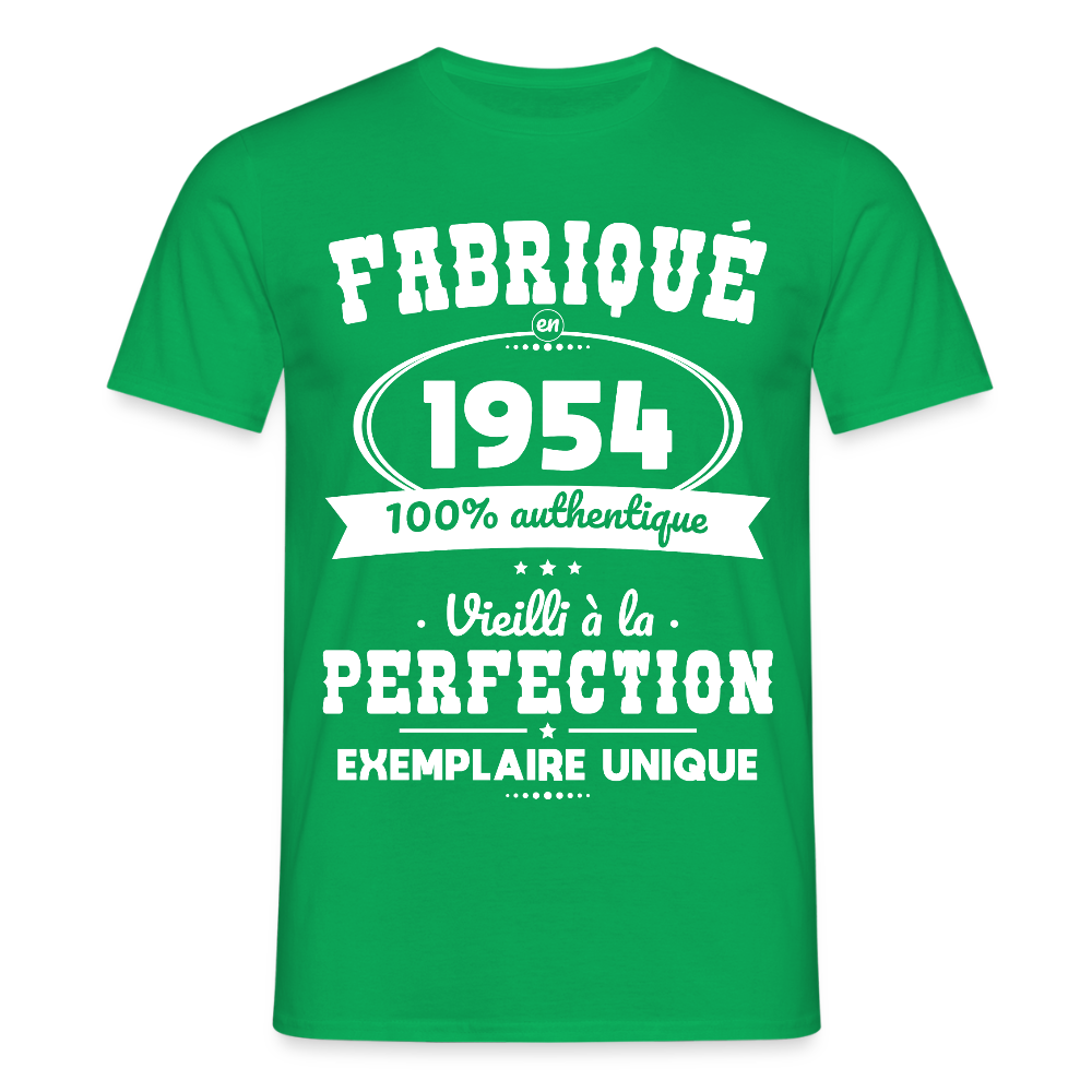 T-shirt Homme - Anniversaire 71 Ans - Fabriqué en 1954 - vert
