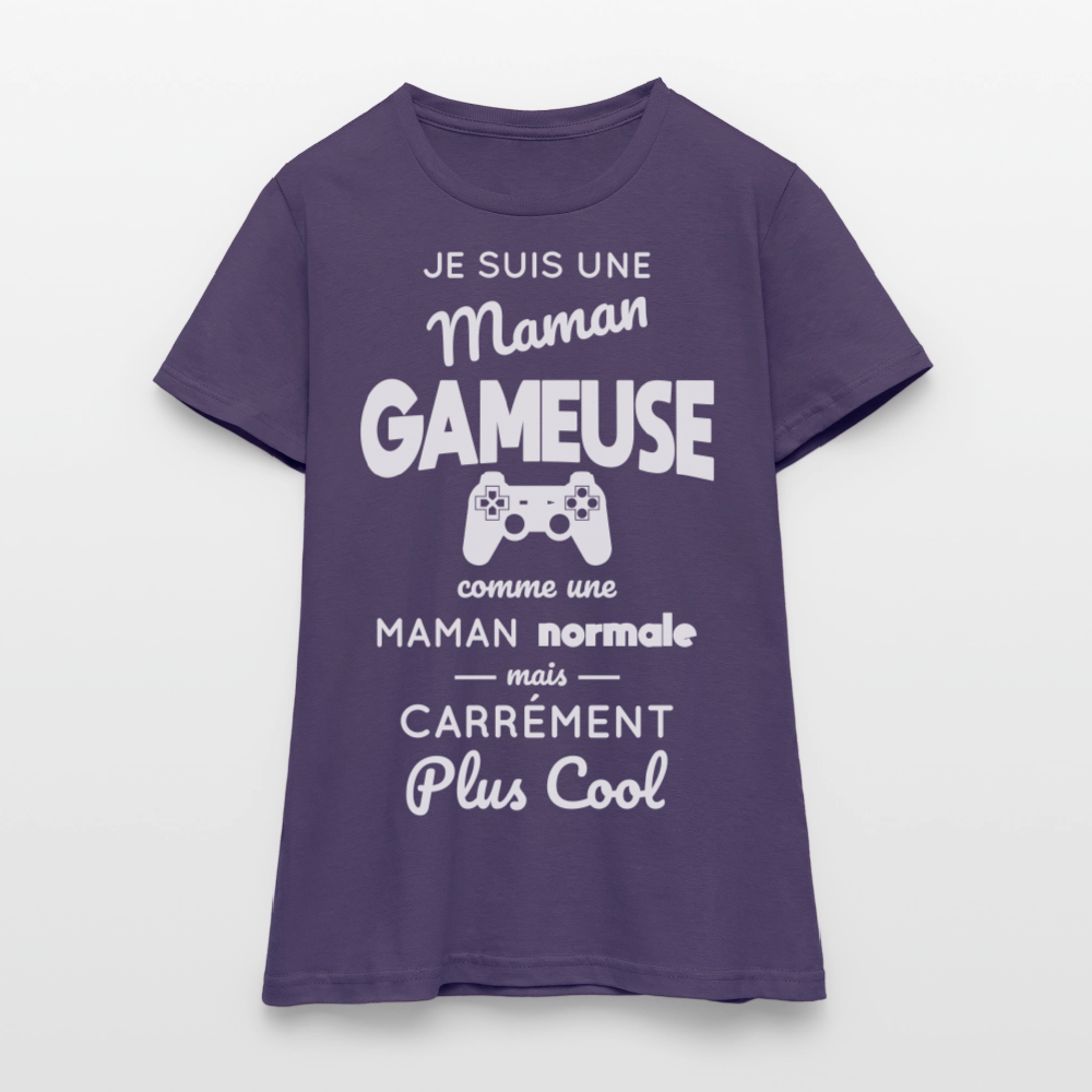 T-shirt Femme - Maman gameuse plus cool - violet foncé