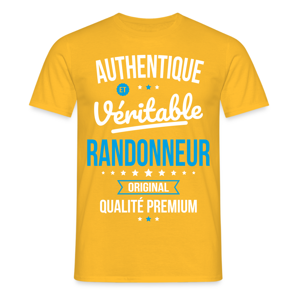 T-shirt Homme - Authentique et véritable Randonneur - jaune