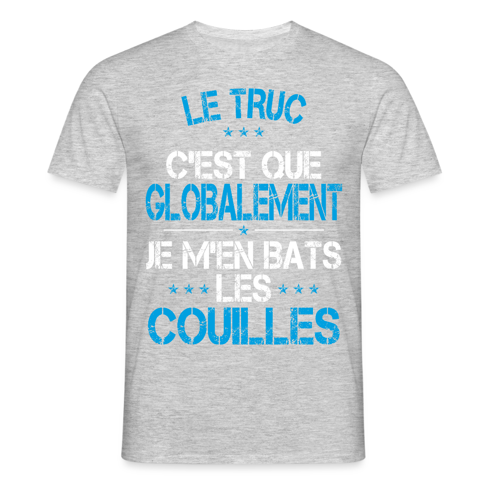 T-shirt Homme - Je m'en bats les couilles - gris chiné