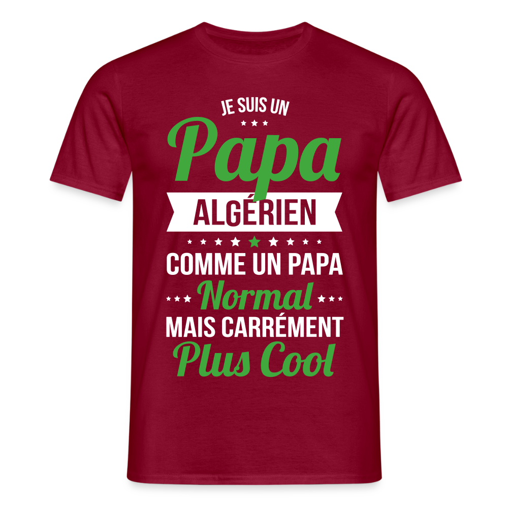 T-shirt Homme - Papa Algérien Plus Cool - rouge brique