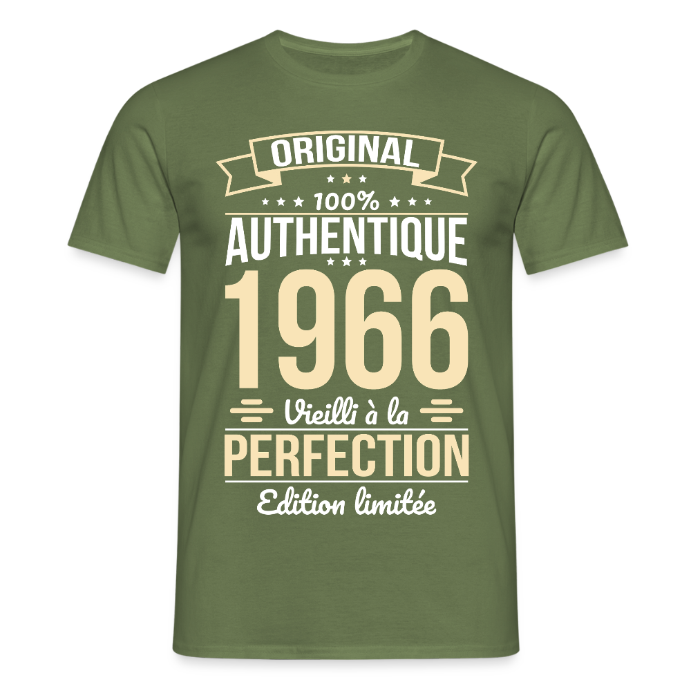 T-shirt anniversaire homme 60 ans – Original 1966 - vert militaire