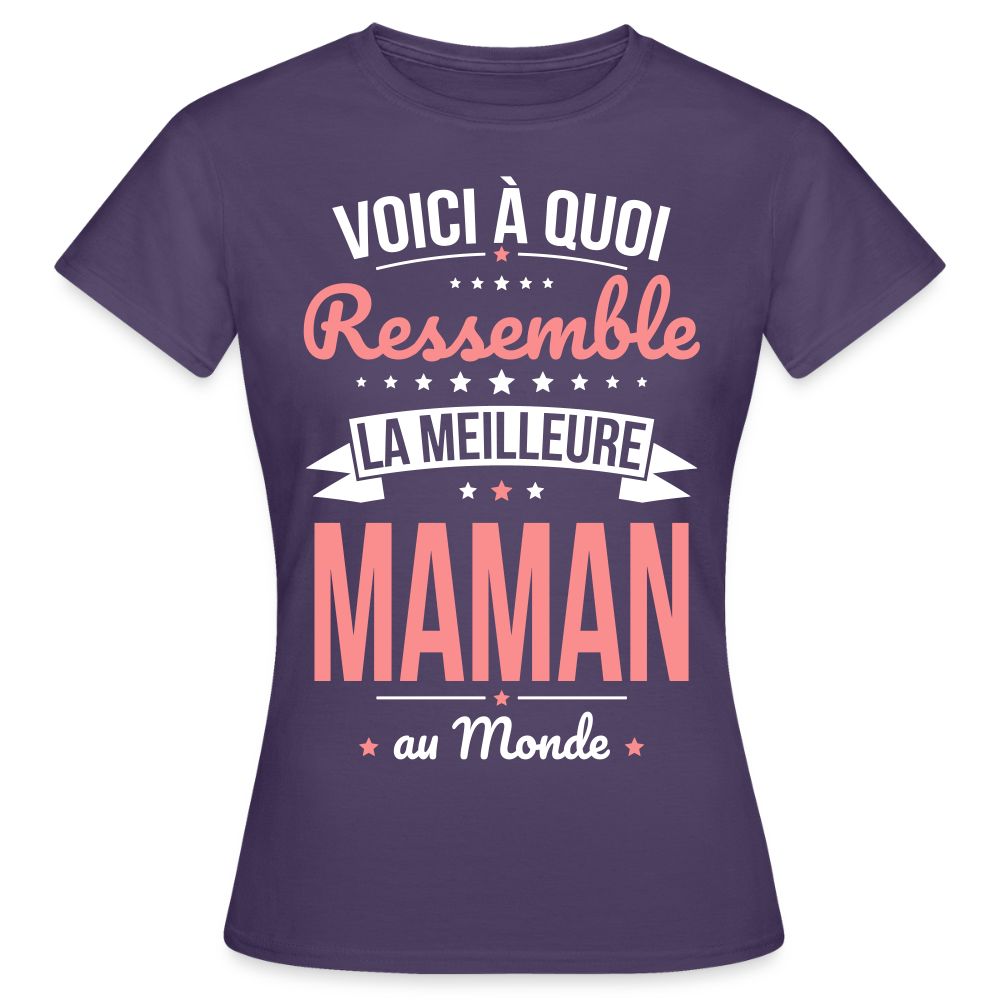 T-shirt Femme - Voici à quoi ressemble la meilleure Maman au monde - violet foncé