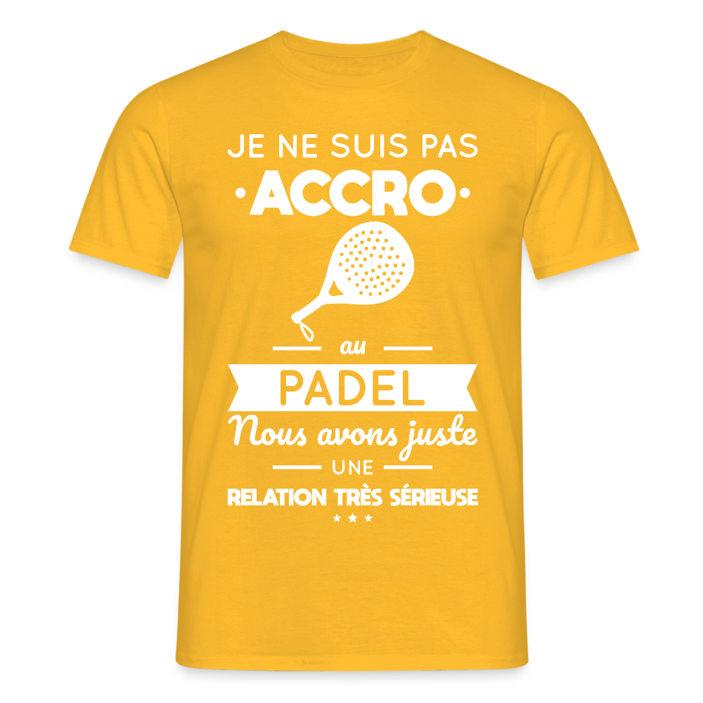 T-shirt Homme - Je Ne Suis Pas Accro Au Padel - jaune