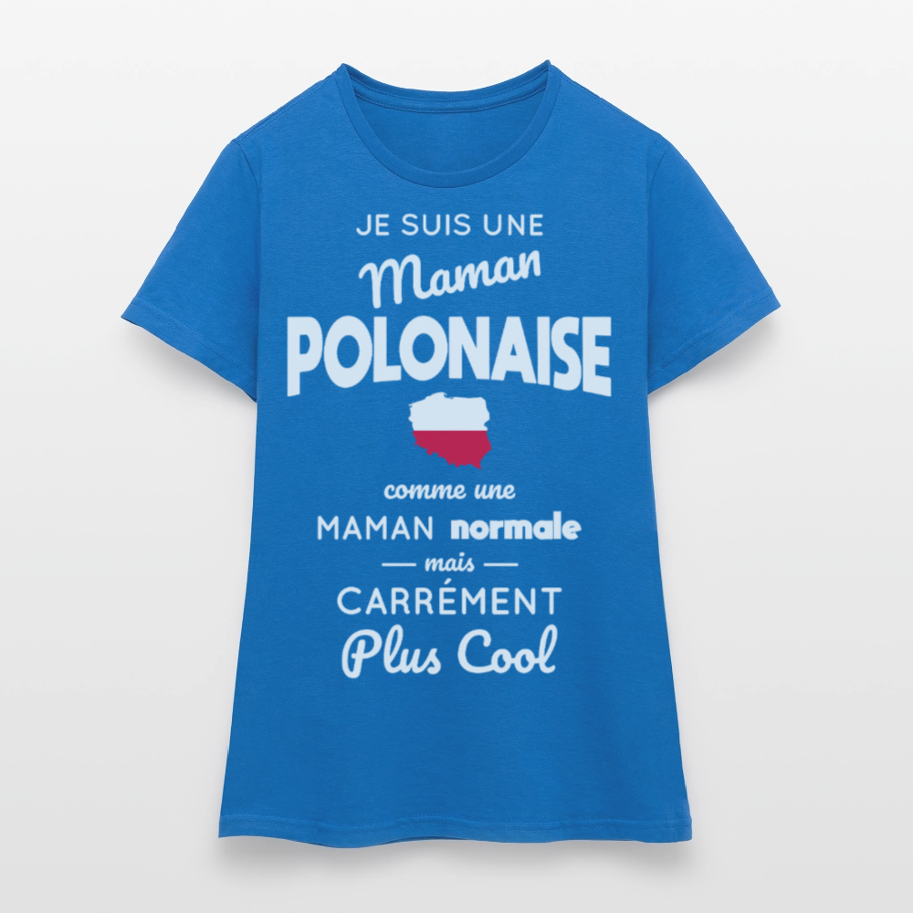 T-shirt Femme - Maman Polonaise plus cool - bleu royal