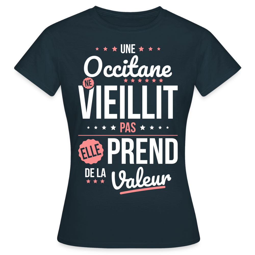 T-shirt Femme - Une Occitane ne vieillit pas - marine