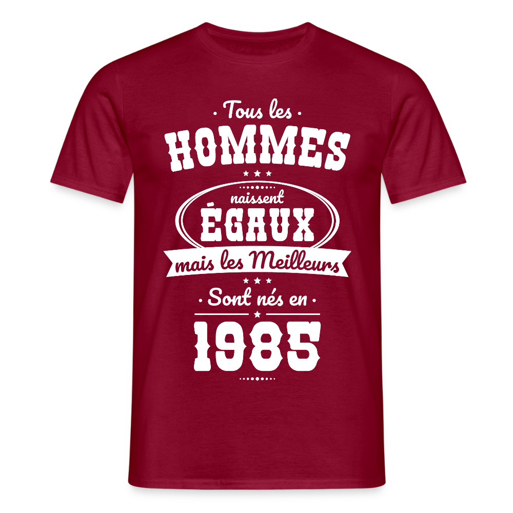 T-shirt Homme - Anniversaire 40 Ans - Les meilleurs sont nés en 1985 - rouge brique