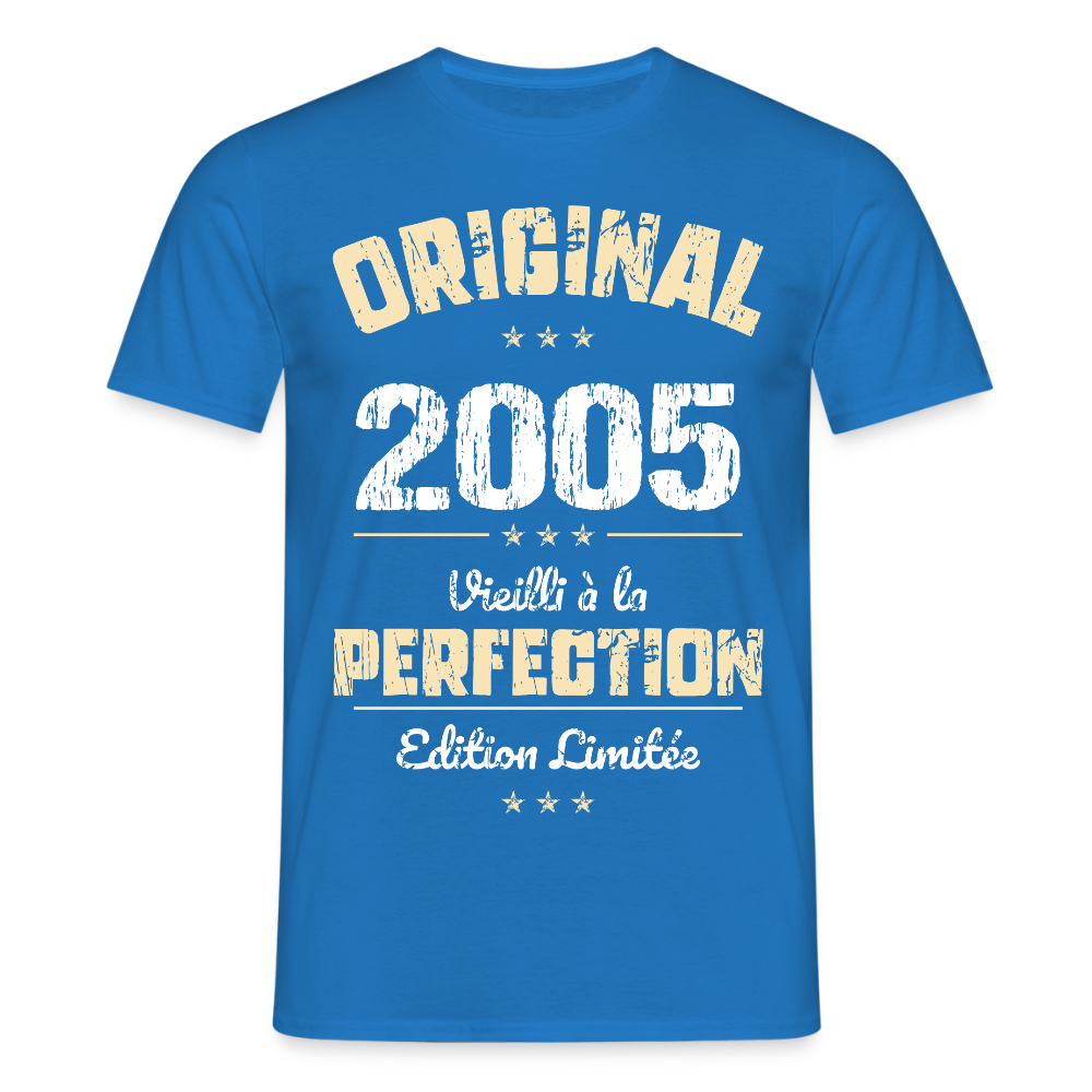 T-shirt Homme - Anniversaire 20 Ans - Original 2005 - bleu royal