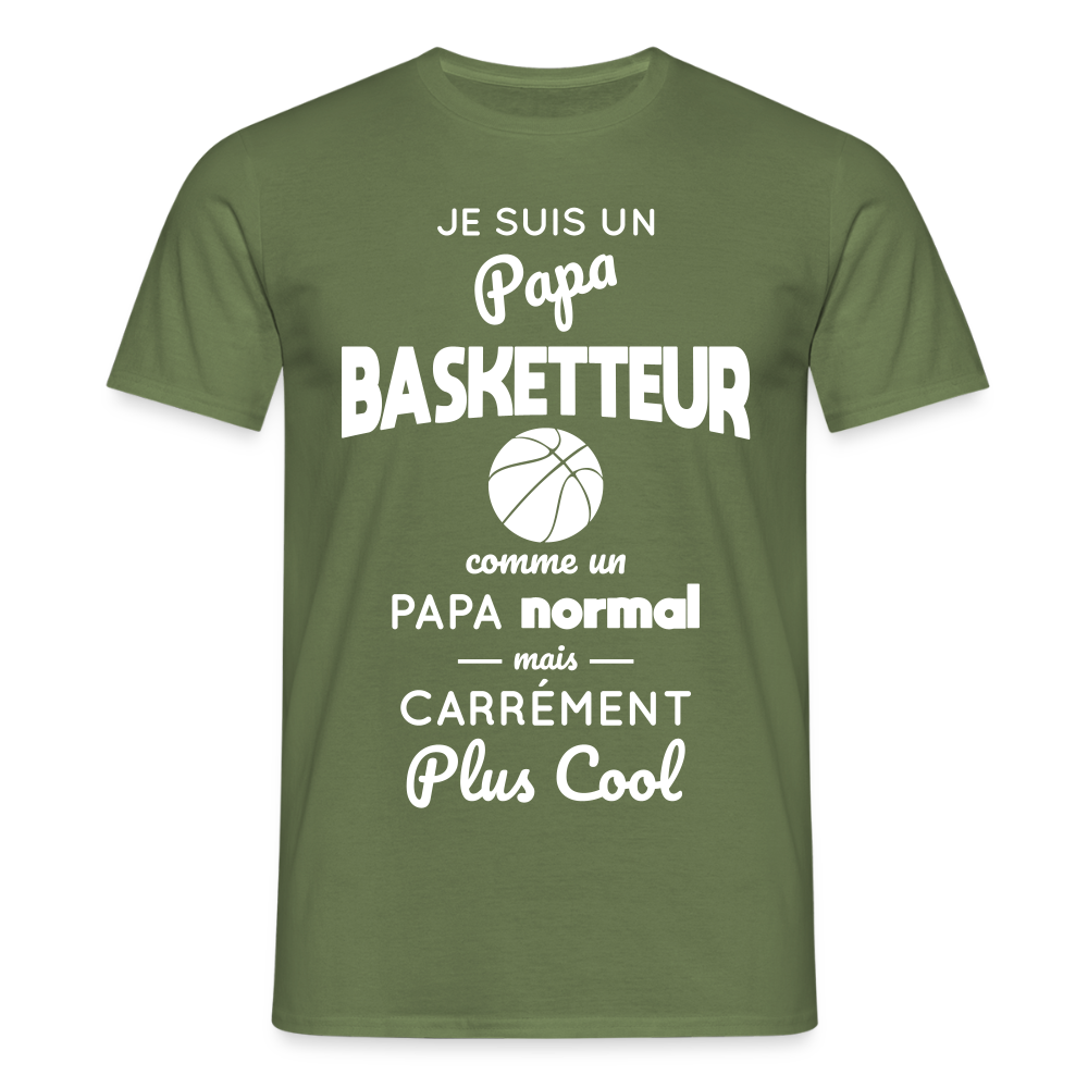 T-shirt Homme - Papa basketteur plus cool - vert militaire