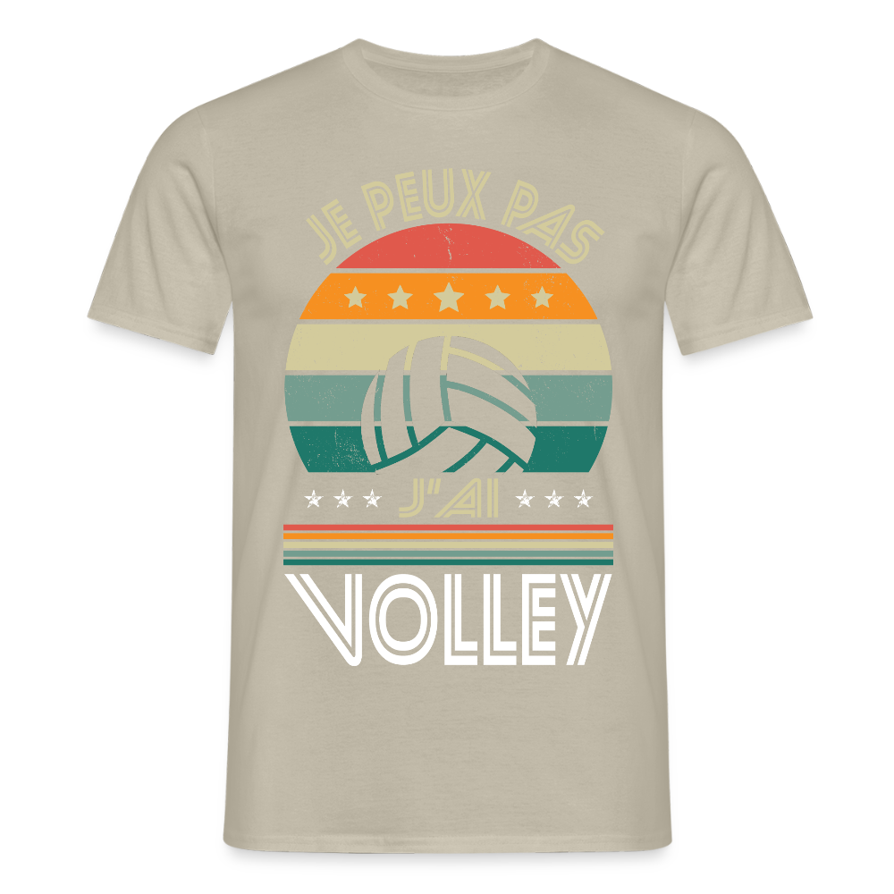 T-shirt Homme - Je peux pas j'ai Volley - beige sable