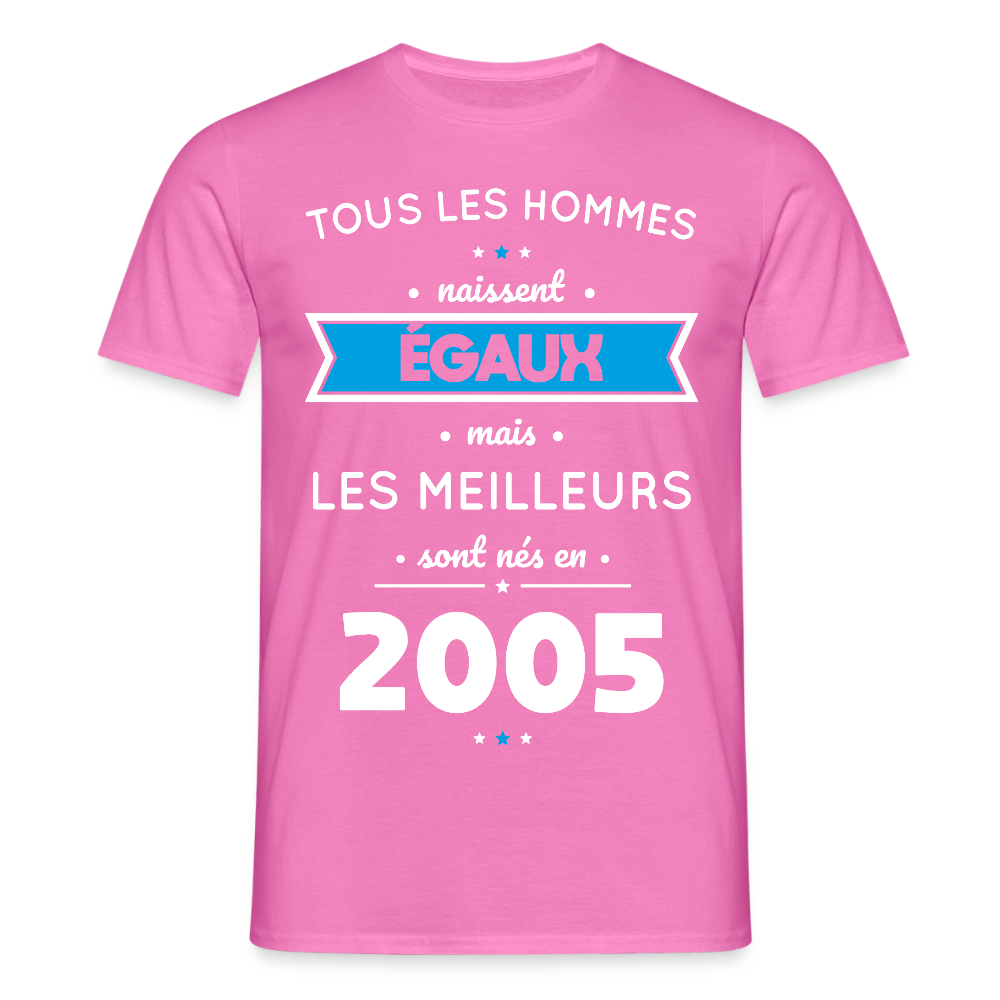 T-shirt Homme - Anniversaire 20 Ans - Les meilleurs sont nés en 2005 - rose