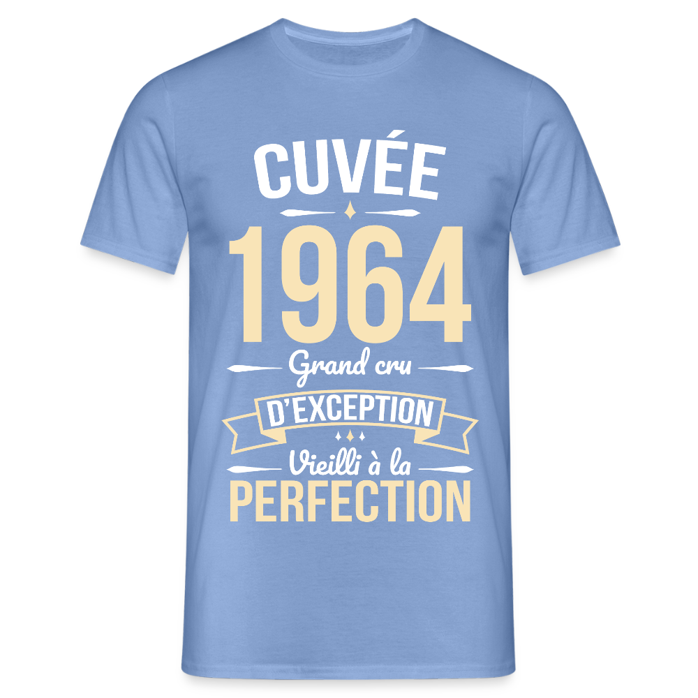 T-shirt Homme - Anniversaire 61 Ans - Cuvée 1964 - carolina blue