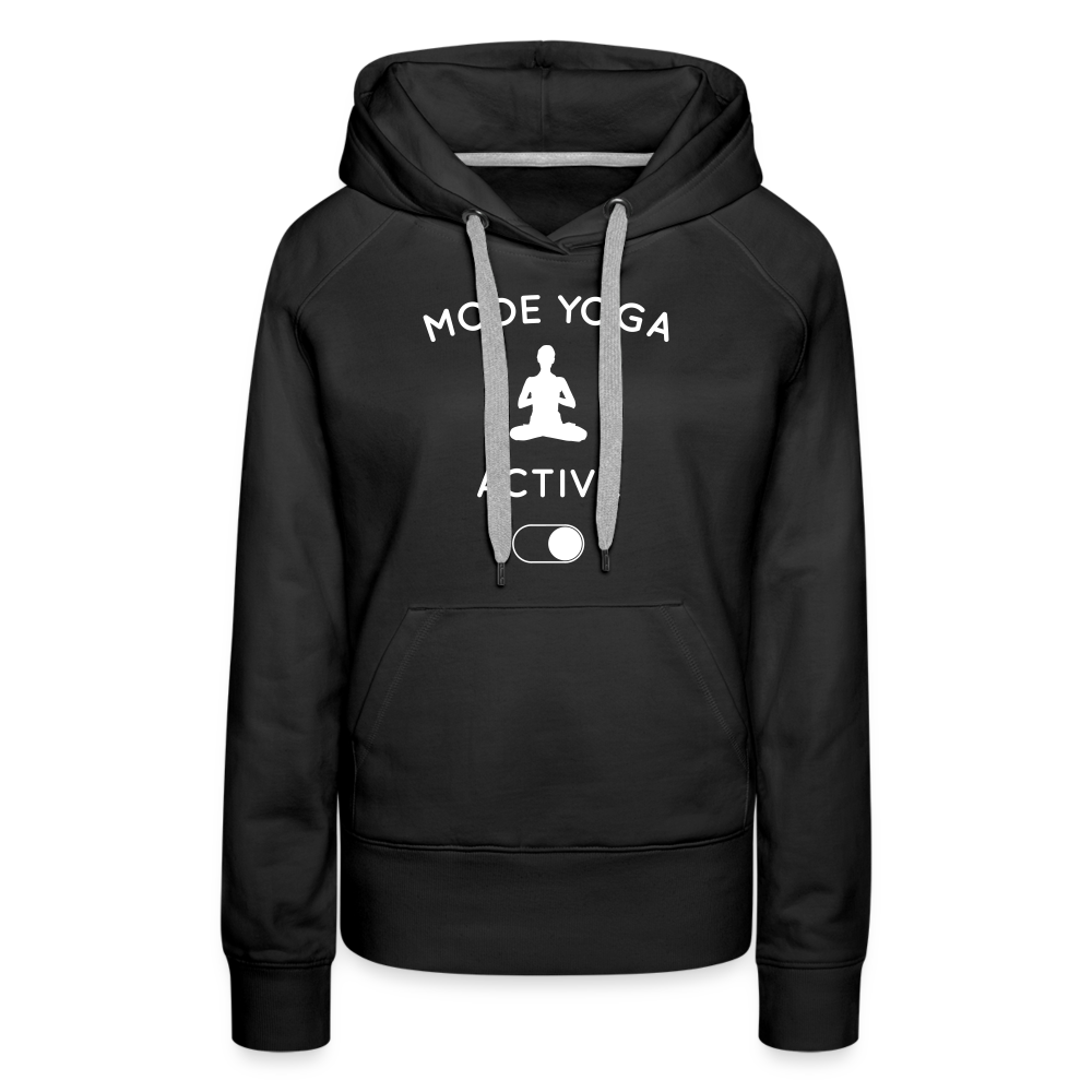 Sweat à capuche Premium Femme - Mode yoga activé - noir
