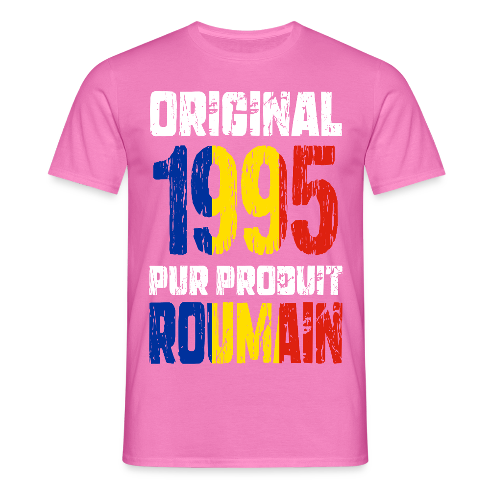 T-shirt Homme - Anniversaire 30 Ans - Original 1995 - Pur produit Roumain - rose