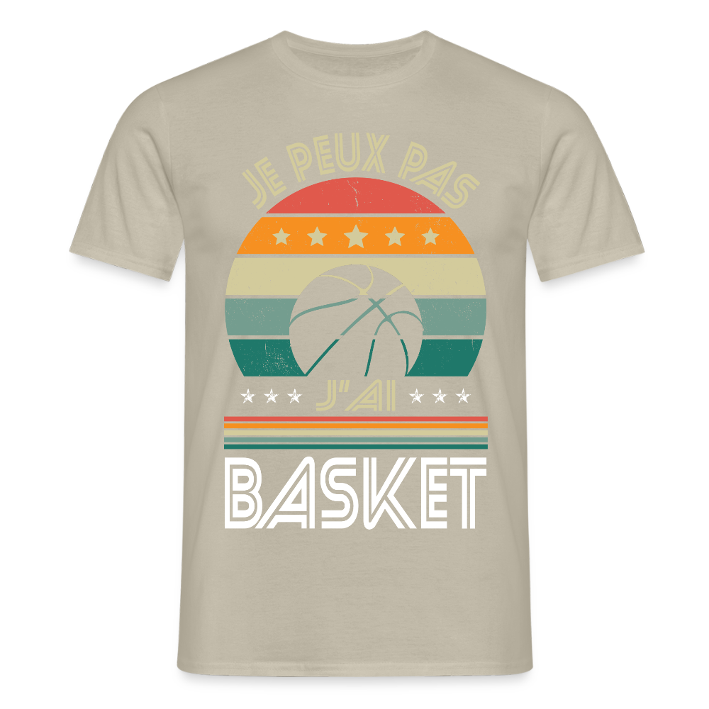 T-shirt Homme - Je peux pas j'ai Basket - beige sable