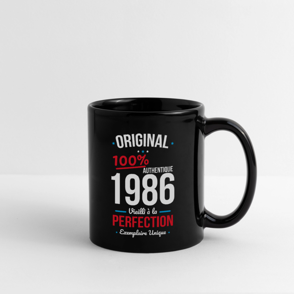 Mug uni anniversaire 40 ans Homme – Original 1986 Authentique - noir