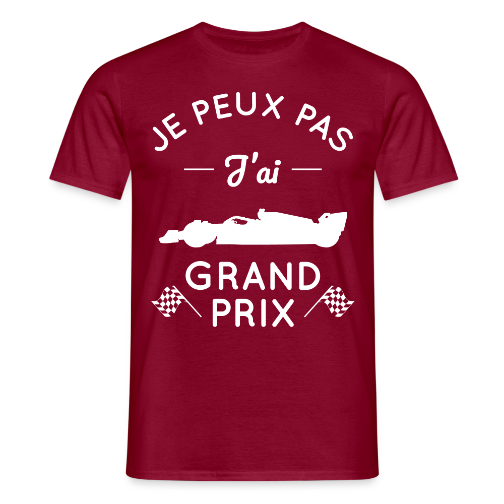 T-shirt Homme - Je peux pas j'ai Grand Prix - rouge brique