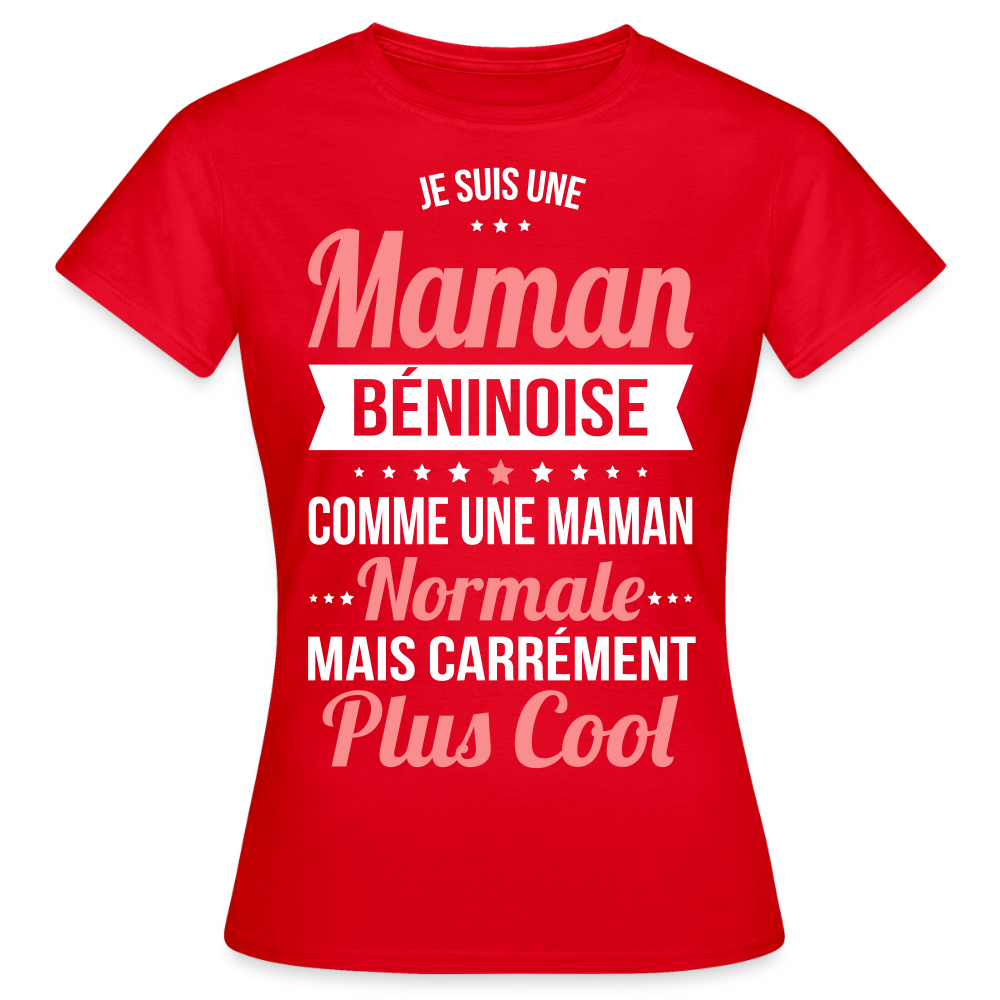 T-shirt Femme - Maman Béninoise plus cool - rouge