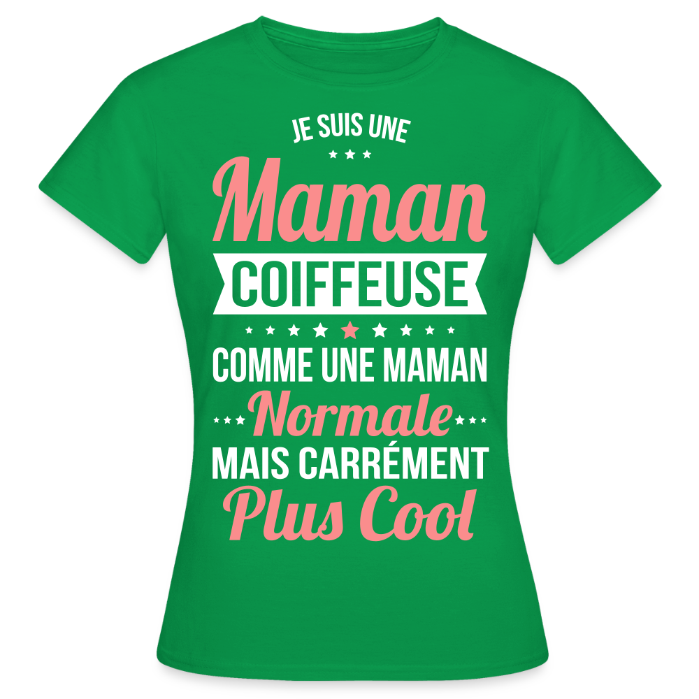 T-shirt Femme - Maman coiffeuse plus cool - vert