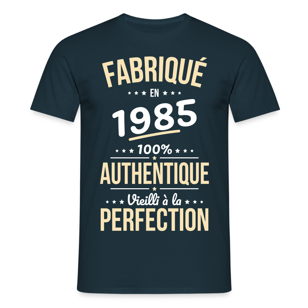 T-shirt Homme - Anniversaire 40 Ans - Fabriqué en 1985 - marine
