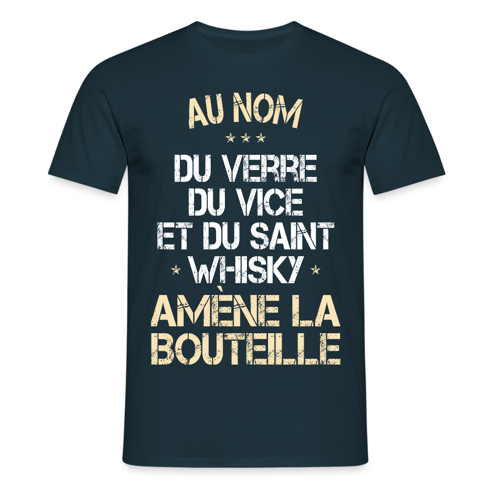 T-shirt Homme - Au nom du saint Whisky - marine