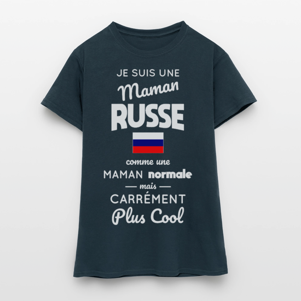 T-shirt Femme - Maman Russe plus cool - marine