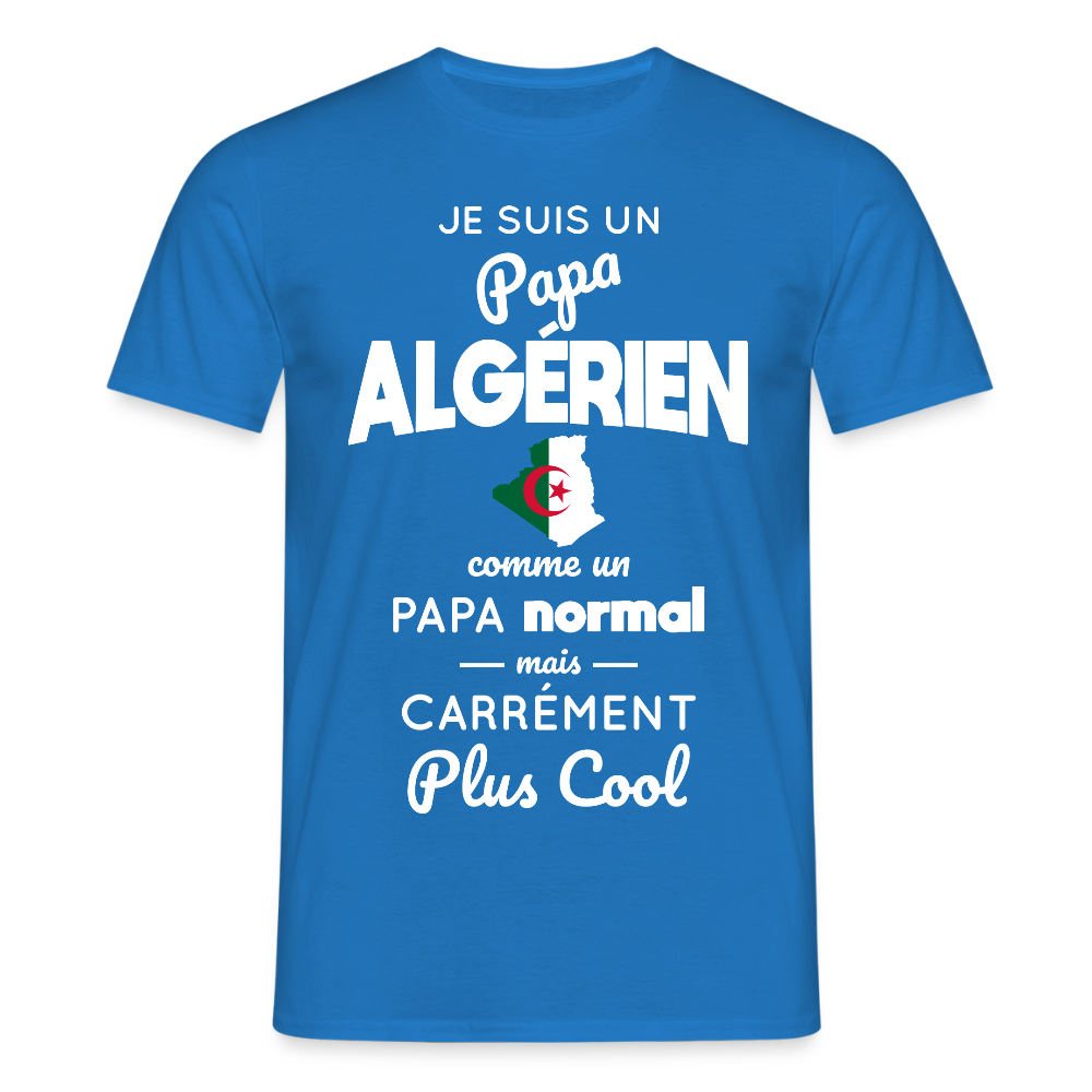 T-shirt Homme - Papa Algérien Plus Cool - bleu royal