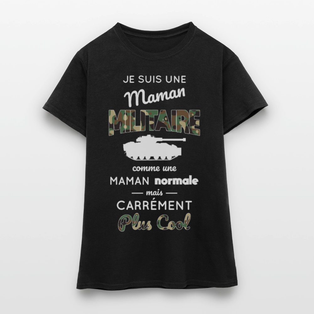T-shirt Femme - Maman militaire plus cool - noir