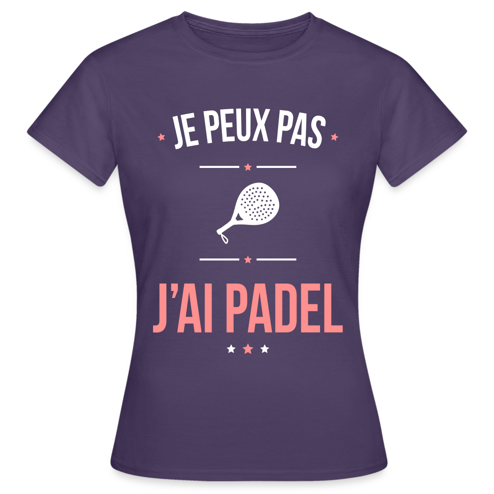 T-shirt Femme - Je peux pas j'ai Padel - violet foncé