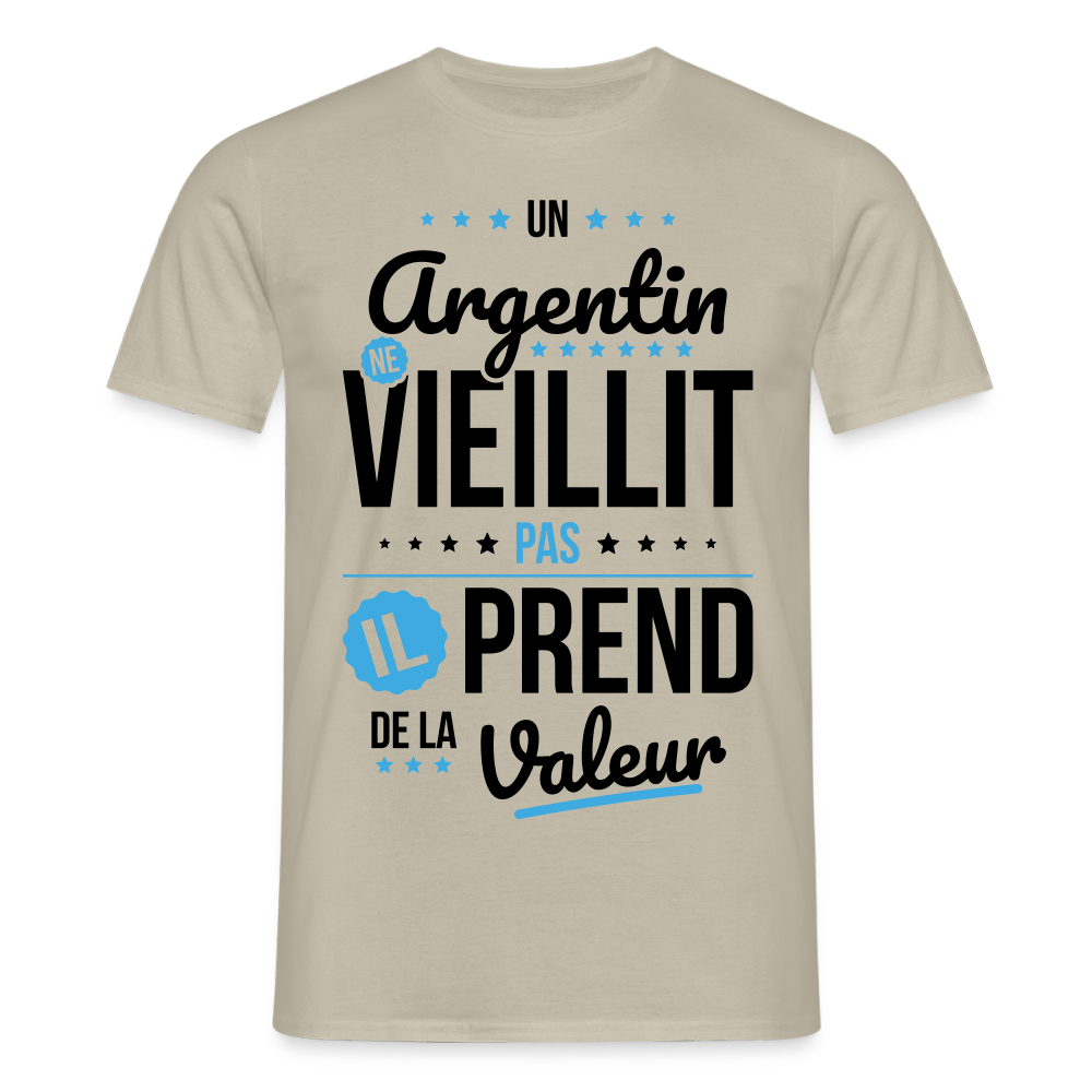 T-shirt Homme - Un Argentin ne vieillit pas - beige sable