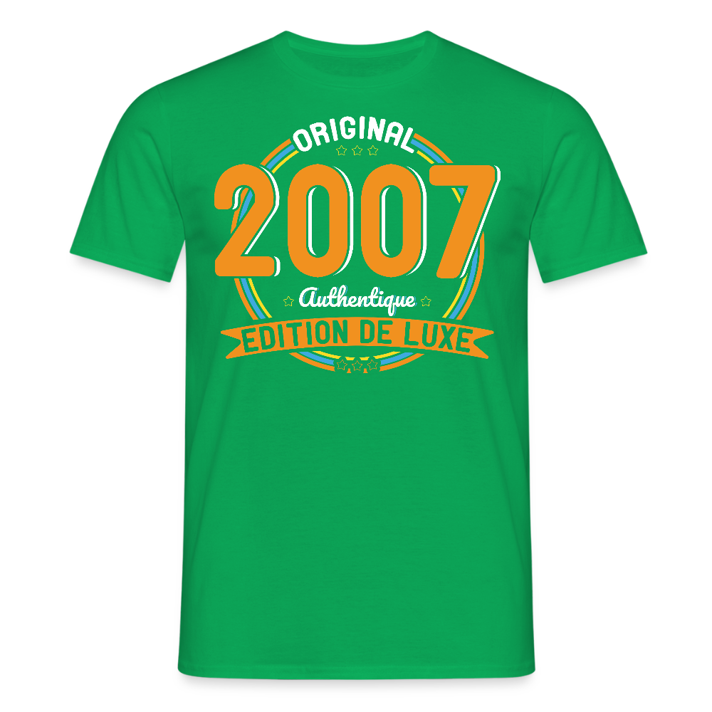 T-shirt Homme - Anniversaire 18 Ans - Original 2007 Authentique - vert