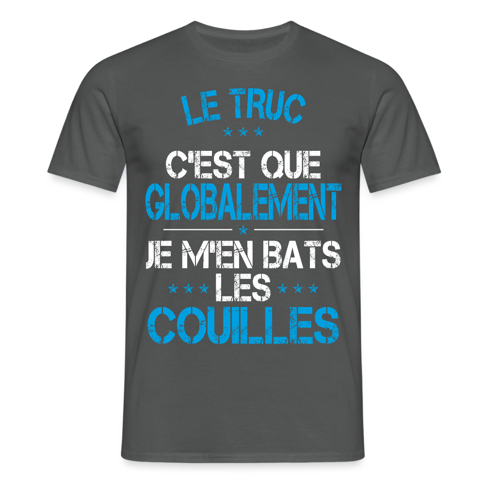 T-shirt Homme - Je m'en bats les couilles - charbon