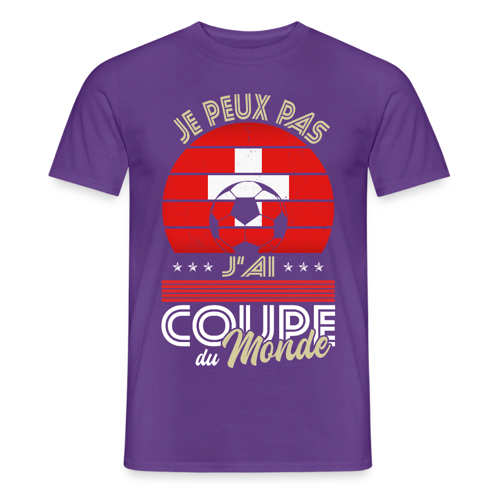 T-shirt Homme - Je peux pas j'ai Coupe du Monde - Suisse - violet