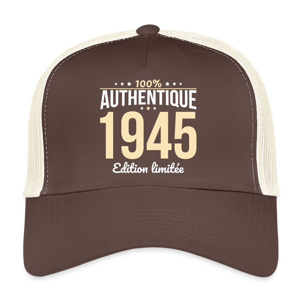 Casquette Trucker - Anniversaire 80 Ans - 100% Authentique 1945 - marron/beige