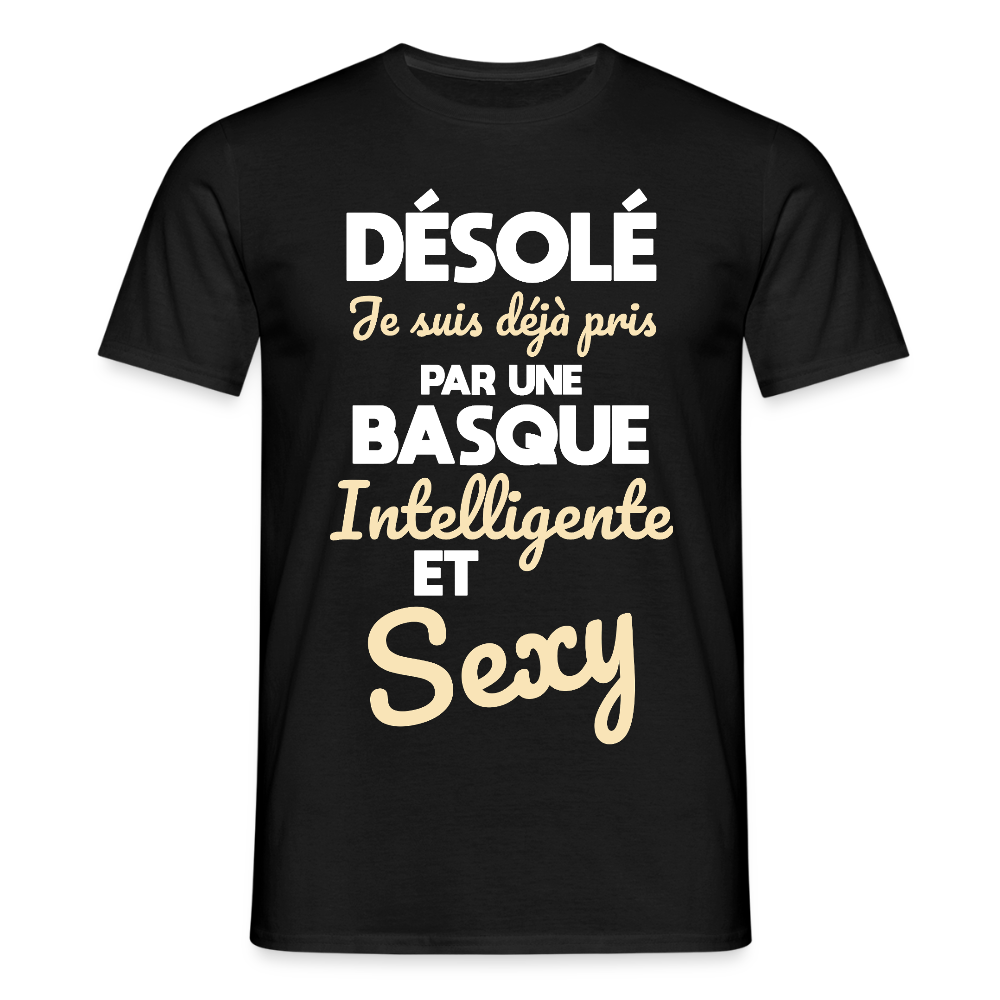 T-shirt Homme - Je suis déjà pris par une Basque intelligente et sexy - noir
