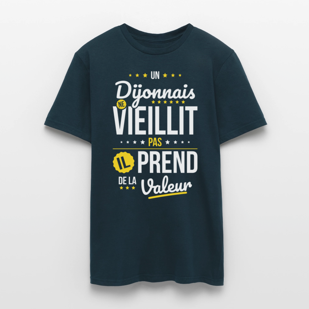 T-shirt Homme - Un Dijonnais ne vieillit pas - marine