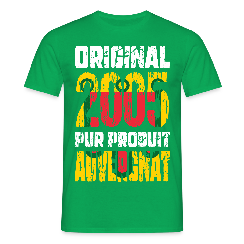 T-shirt Homme - Anniversaire 20 Ans - Original 2005 - Pur produit Auvergnat - vert