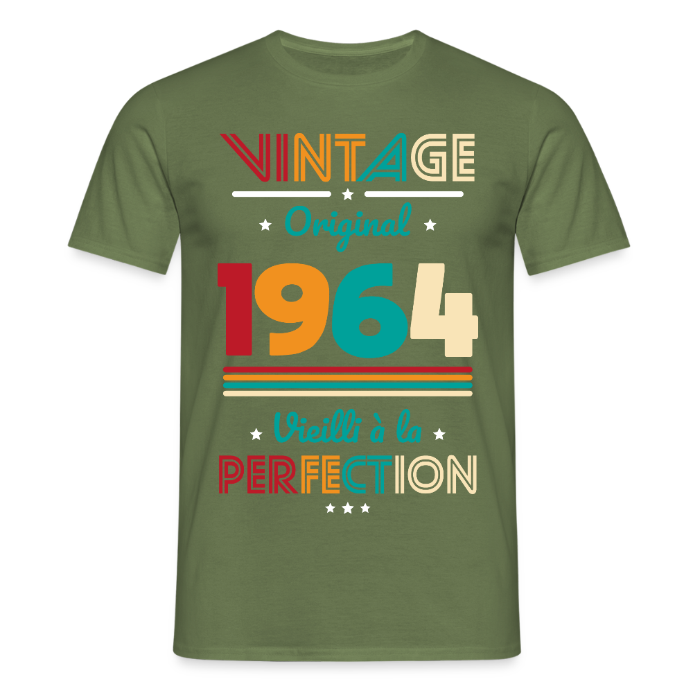 T-shirt Homme - Anniversaire 61 Ans - Vintage Original 1964 - vert militaire