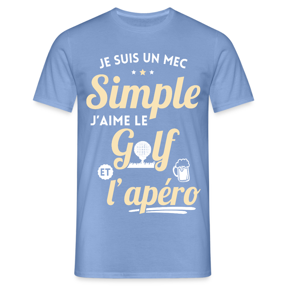 T-shirt Homme - J'aime le golf et l'apéro - carolina blue