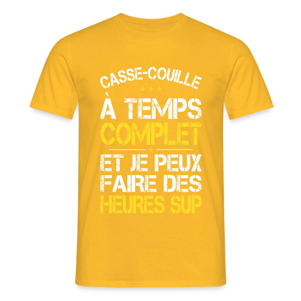 T-shirt Homme - Casse-couille à temps complet - jaune