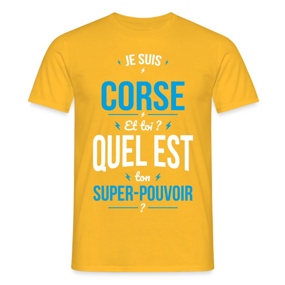 T-shirt Homme - Je suis Corse - Super-pouvoir - jaune
