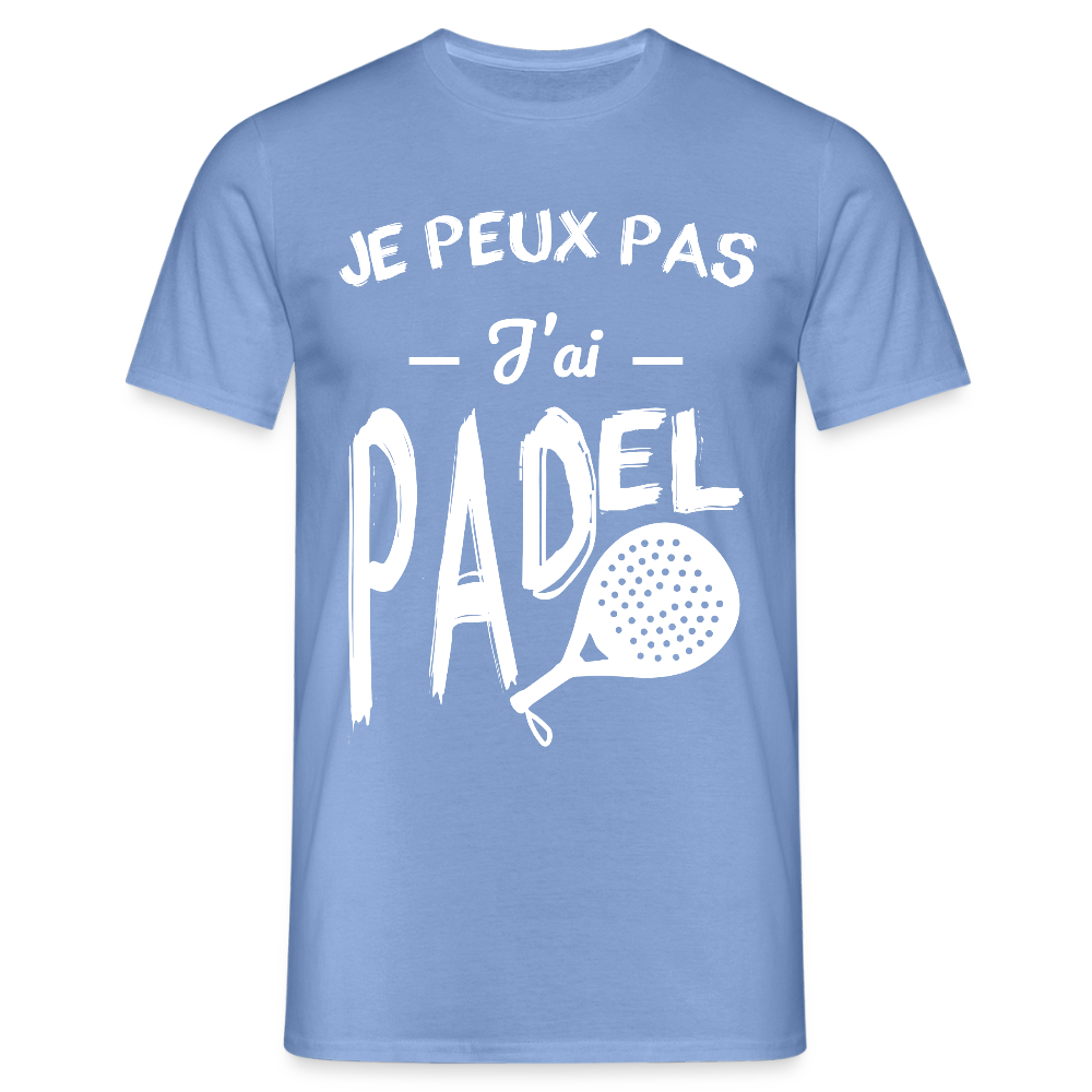 T-shirt padel Homme - Je peux pas j'ai padel - carolina blue