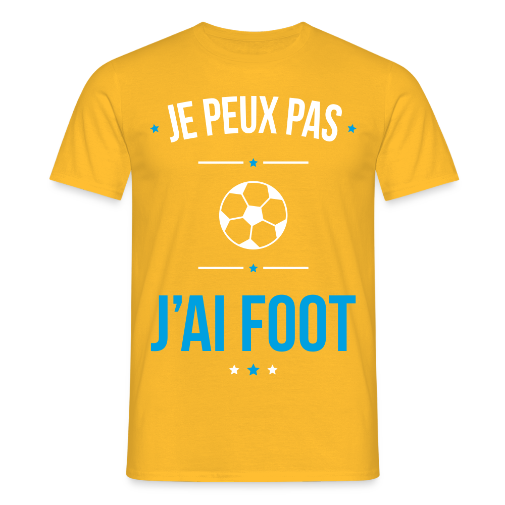 T-shirt Homme - Je peux pas j'ai Foot - jaune