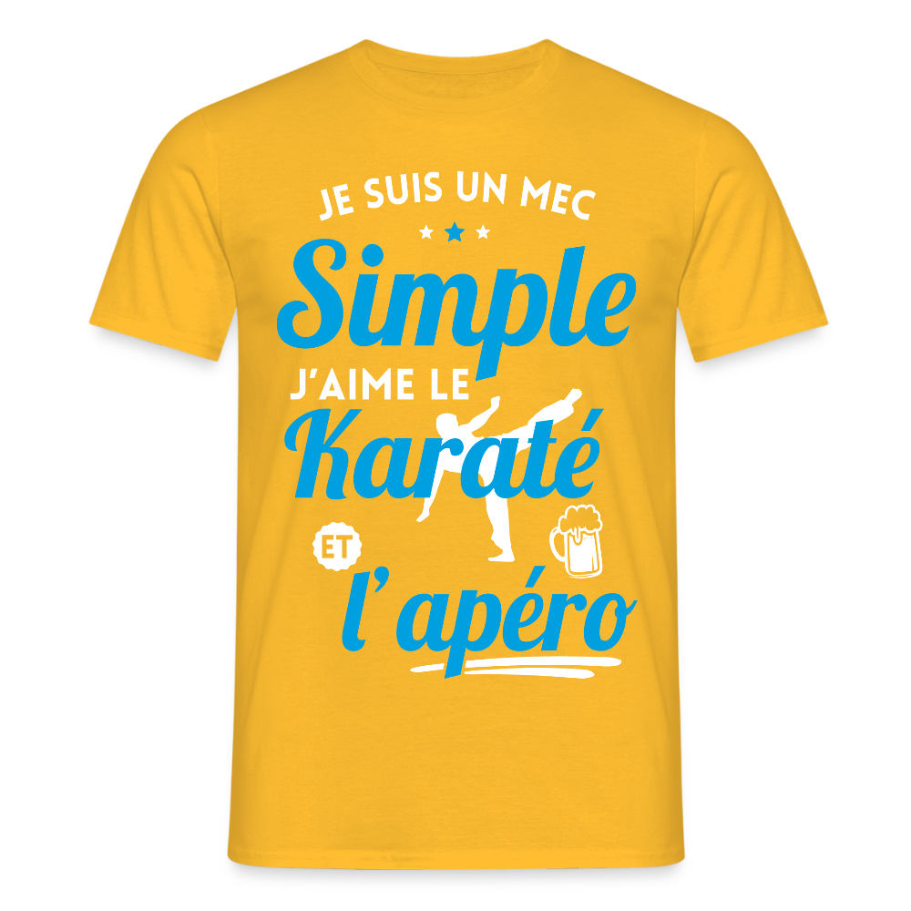 T-shirt Homme - J'aime le karaté et l'apéro - jaune