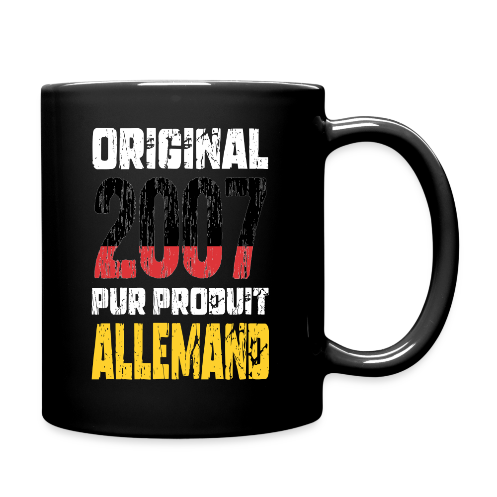 Mug uni - Anniversaire 18 Ans - Original 2007 - Pur produit Allemand - noir