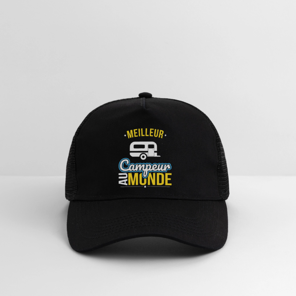 Casquette Trucker - Meilleur campeur au monde - noir/noir