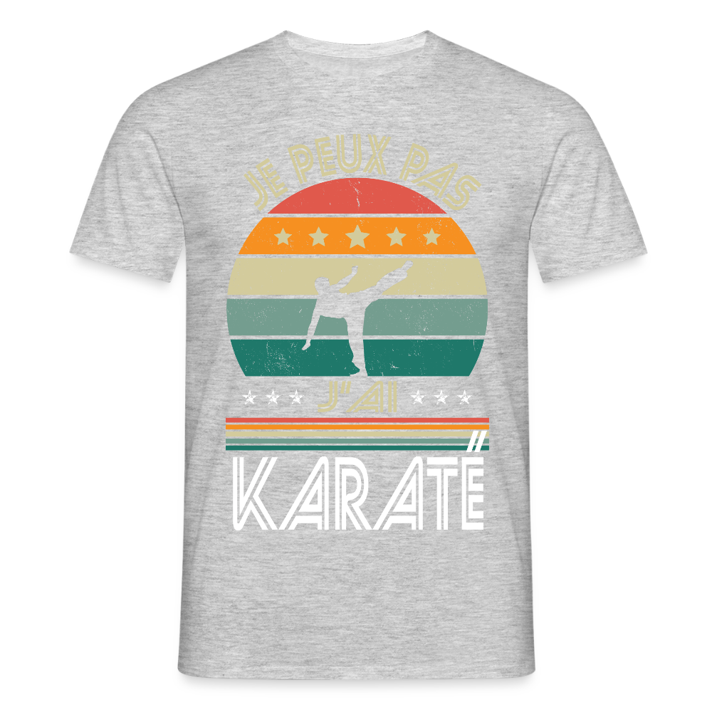 T-shirt Homme - Je peux pas j'ai Karaté - gris chiné