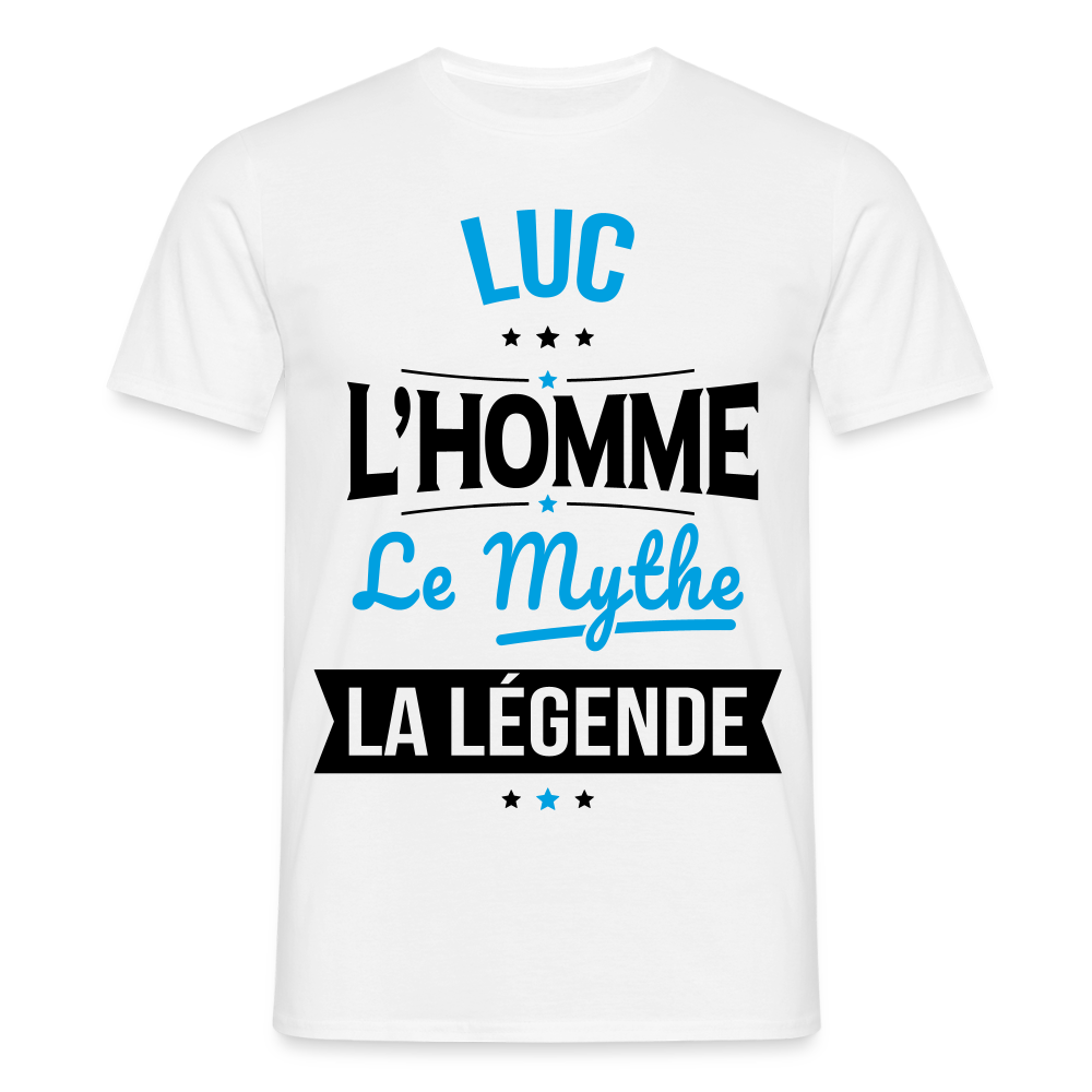 T-shirt Homme - Luc - l'Homme - le Mythe - la Légende - blanc