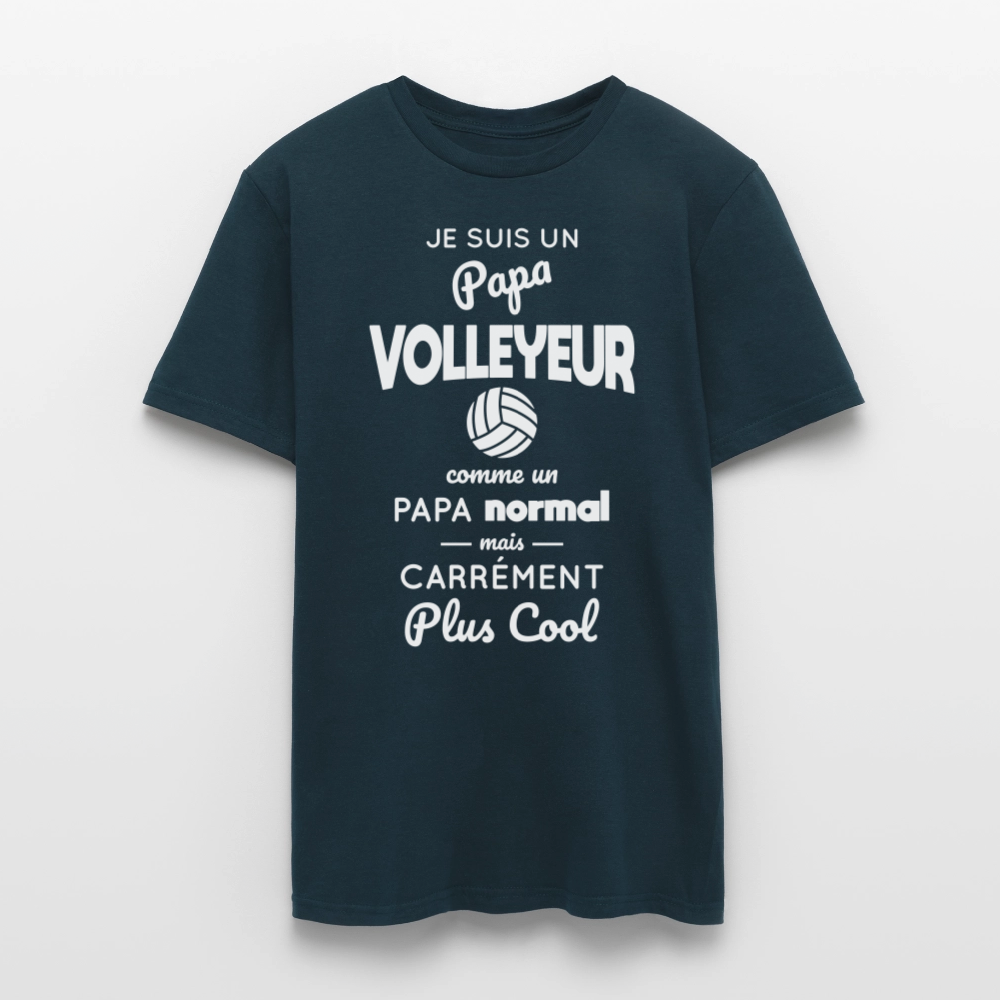T-shirt Homme - Papa volleyeur plus cool - marine