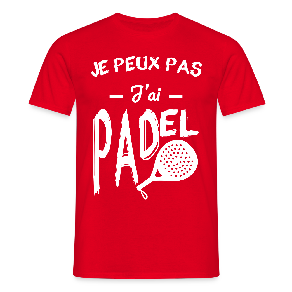 T-shirt padel Homme - Je peux pas j'ai padel - rouge